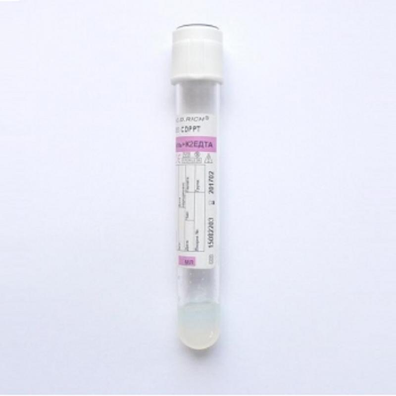 Вакуумна Пробірка, 3.5мл, Гель + К2ЕДТА, Біла, 13x75 мм ПЕТ